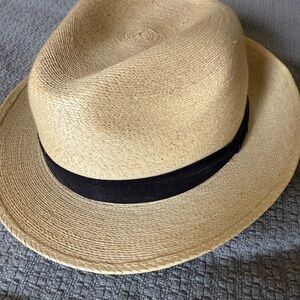 Tan Fedora Hat with Black Band